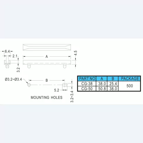 Card Guide CG-38, 50, 38L