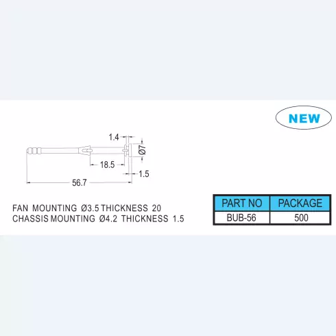 Fan snap rivet BUB-56
