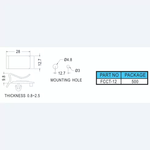 Flat cable clamp FCCT