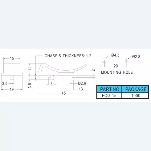Flat cable clamp FCG