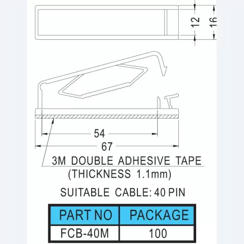 Flat Cable Clamp FCB40M, FCB40MT