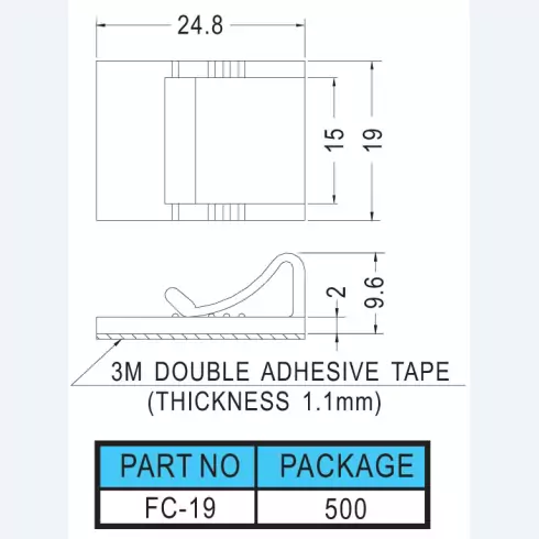 Flat Cable Mount FC-19