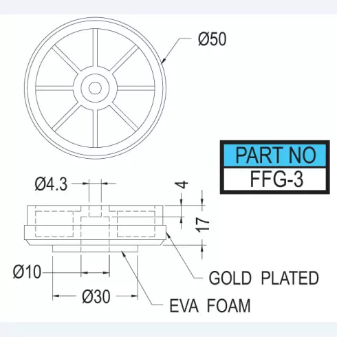 Gold Plated Foot FFG-1, FFG-3