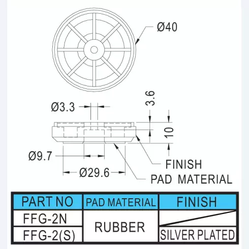 Gold Plated Foot FFG-2, FFG-3A