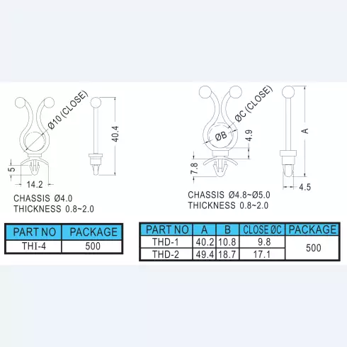 Harness clip standoff THI, THD