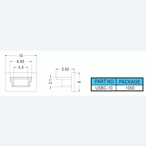 Mini USB Housing USBC-10