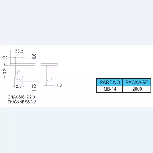 Mounting button MB-14