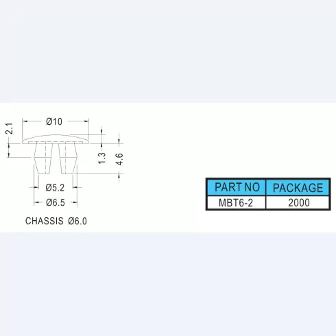 Mounting button MBT6-2