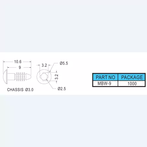 Mounting button MBW-9