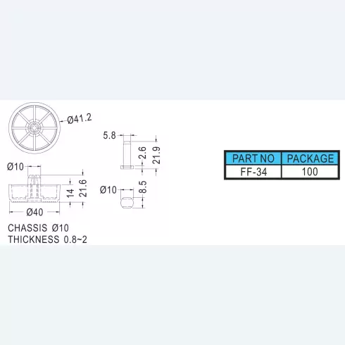 Plastic Foot FF-34