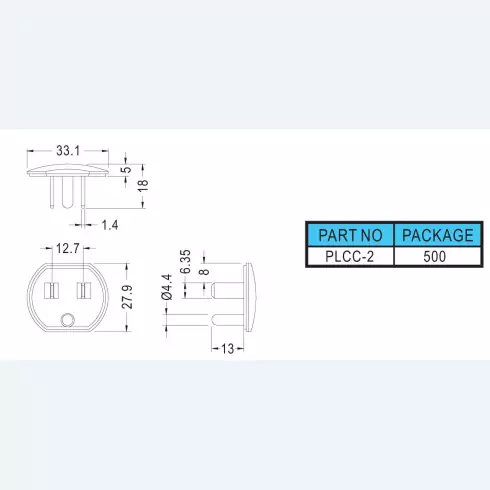Power connector cover PLCC-2