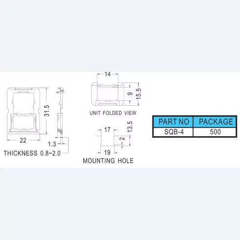 Square snap bushing SQB-4