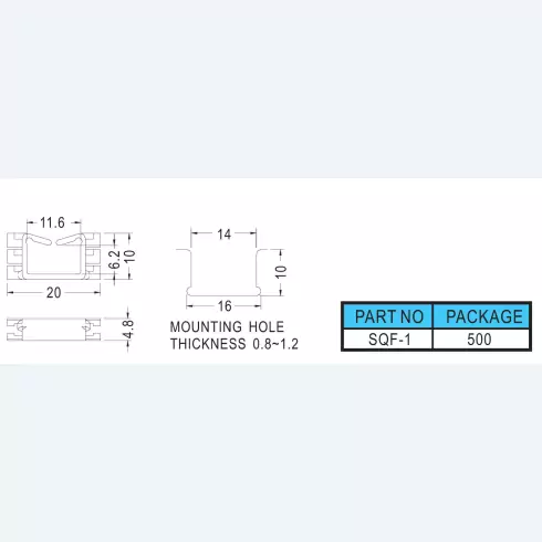 Square snap bushing SQF-1