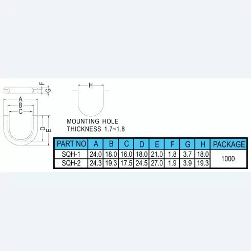 Square snap bushing SQH
