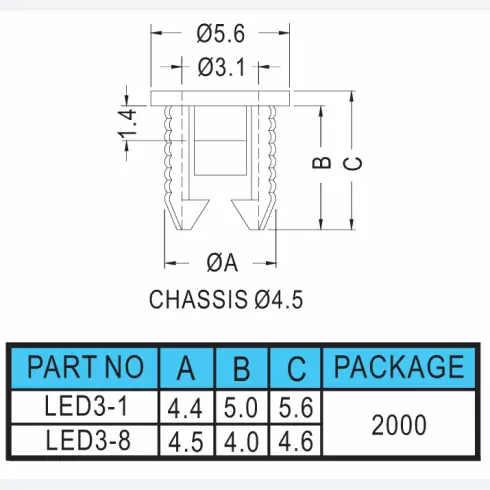 Support Led LED 3-1, 3-8,3-5