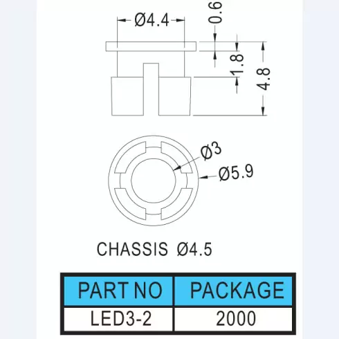 Support Led LED 3-2, LED3-1B