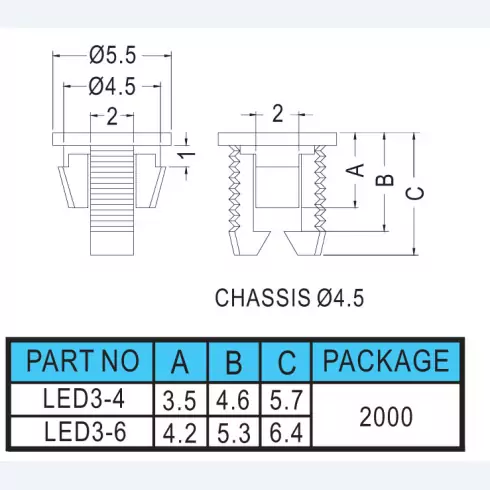 Support Led LED 3-4, 3-6,3-7