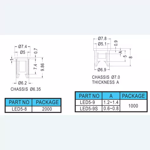 Support led LED5-8