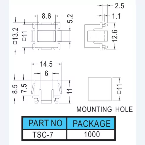 Tact switch holder TSC-7