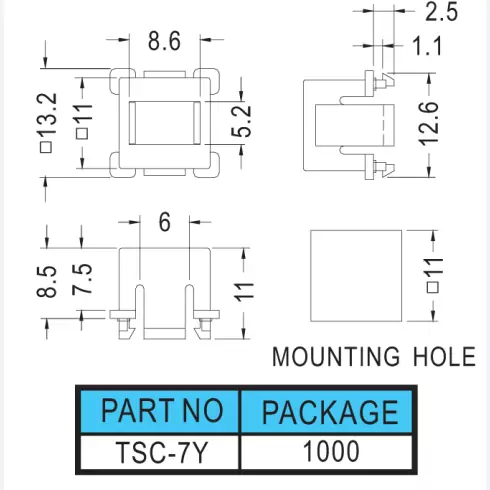 Tact switch holder TSC-7