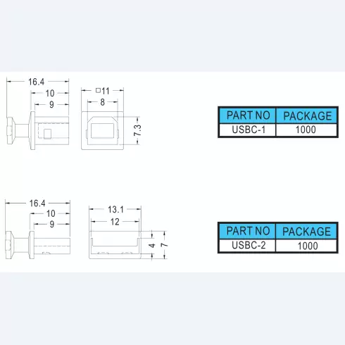 USB Housing USBC1, USBC2