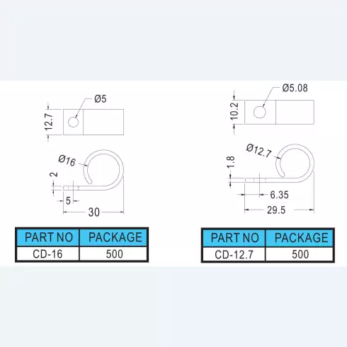 Wire Mount CD-16, CD-12.7