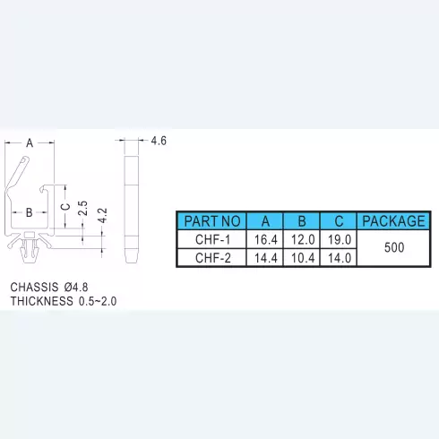 Harness Clip Standoff CHF-1, CHF-2