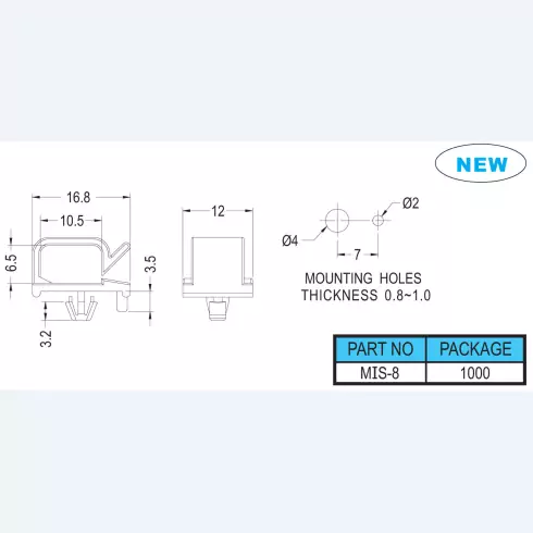 Harness clip standoff MIS-8