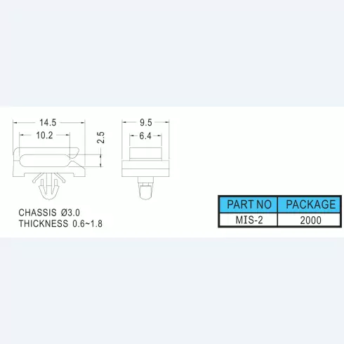Harness clip standoff MIS-2