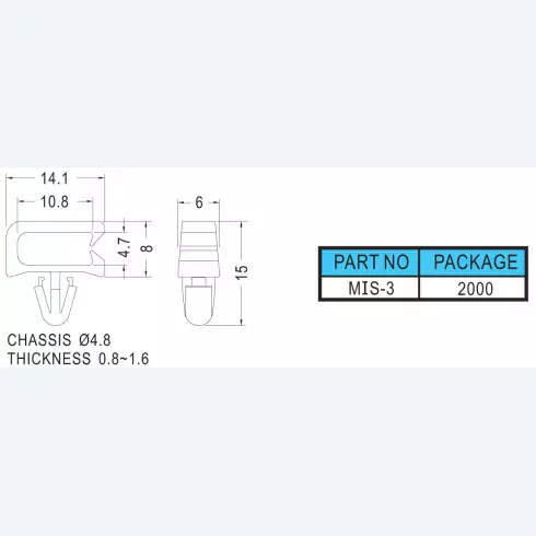 Harness clip standoff MIS-3