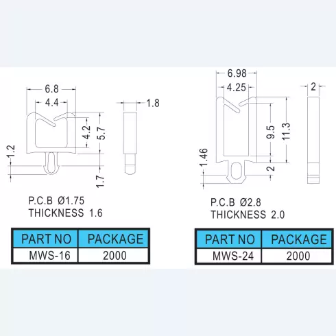 Wire Mount MWS-16, MWS-24