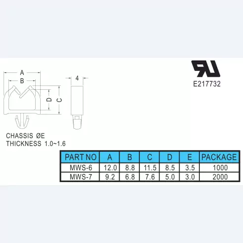 Wire Mount MWS-6, MWS-7