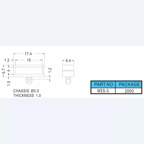 Harness clip standoff MIS-5