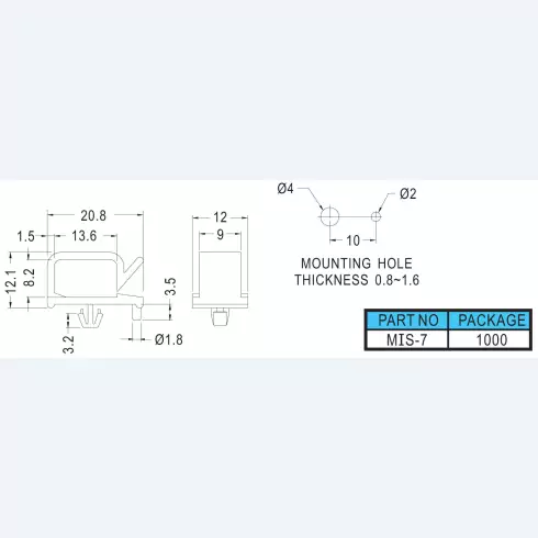 Harness clip standoff MIS-7