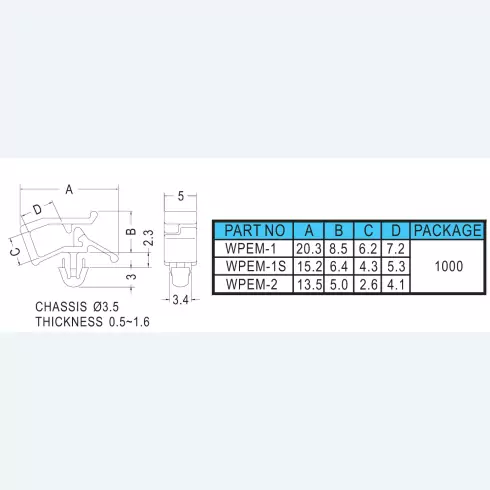 Wire saddle side entry WPEM